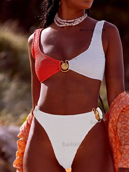 women's swimwear push up bikini women swimsuit 2023 female swimwear block color high waist bikini set brazilian biquini beachwear bath, White;black
women's swimwear push up bikini women swimsuit 2023 female swimwear block color high waist bikini set brazilian biquini beachwear bath, White;black