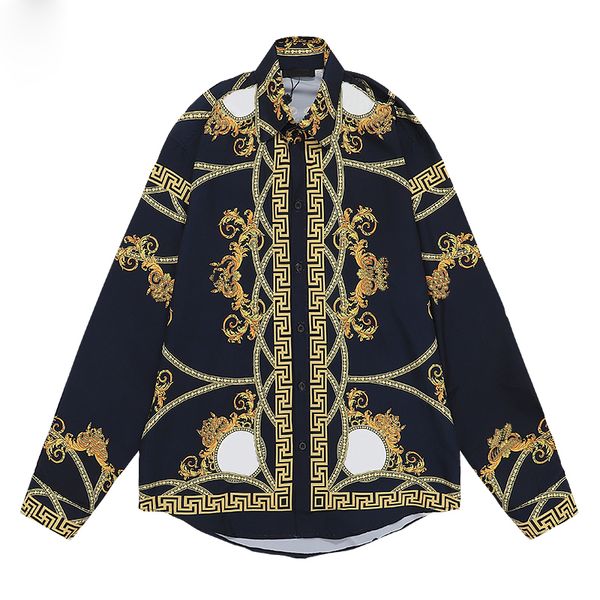 black gold floral print men's shirts summer hawaii style designer fashion men casual shirts long sleeved thin slim fit business dress s, White;black
black gold floral print men's shirts summer hawaii style designer fashion men casual shirts long sleeved thin slim fit business dress s, White;black