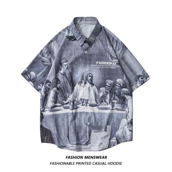 men's casual shirts oversized shirts mens summer painting printing new personality joker couples casual male female silk vintage clothi, White;black
men's casual shirts oversized shirts mens summer painting printing new personality joker couples casual male female silk vintage clothi, White;black