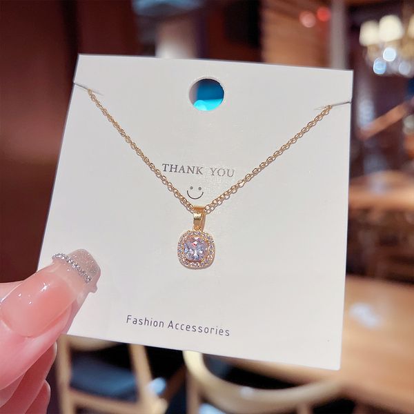 s3588 niche design titanium steel crystal pendant necklace for women choker necklaces, Silver
s3588 niche design titanium steel crystal pendant necklace for women choker necklaces, Silver