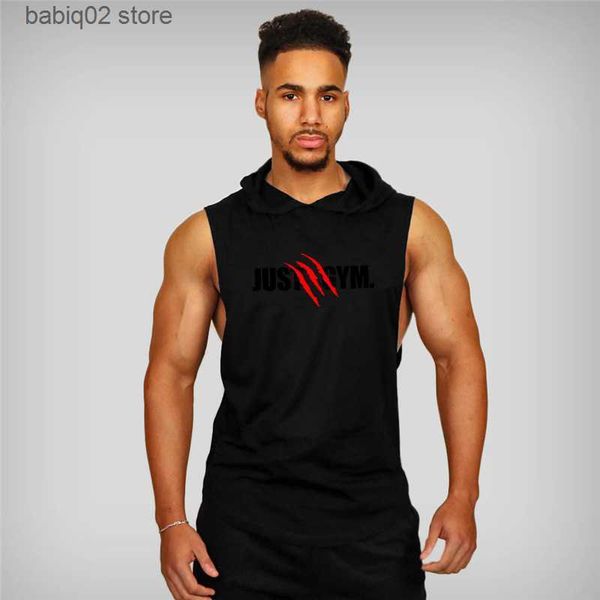 men' tank muscle guys brand mens gym hooded tank fitness hoodies men sleeveless shirt sweatshirts singlets men stringer vest man t230, White;black
men' tank muscle guys brand mens gym hooded tank fitness hoodies men sleeveless shirt sweatshirts singlets men stringer vest man t230, White;black