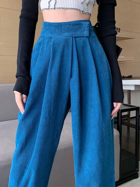 capris blue fold corduroy women's straight pants casual high waist thicken female trousers 2022 spring autumn korean fashion pant lady, Black;white
capris blue fold corduroy women's straight pants casual high waist thicken female trousers 2022 spring autumn korean fashion pant lady, Black;white