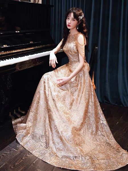 champagne gold celebrity dresses o neck beading tassel sparkly lace sequined pearl prom a-line long formal evening gowns luxury, Black;red
champagne gold celebrity dresses o neck beading tassel sparkly lace sequined pearl prom a-line long formal evening gowns luxury, Black;red