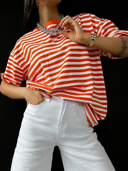 women's tshirt summer 100% cotton women's striped tshirt basic loose soft oversized tshirt for women retro green short sleeve kore, White
women's tshirt summer 100% cotton women's striped tshirt basic loose soft oversized tshirt for women retro green short sleeve kore, White