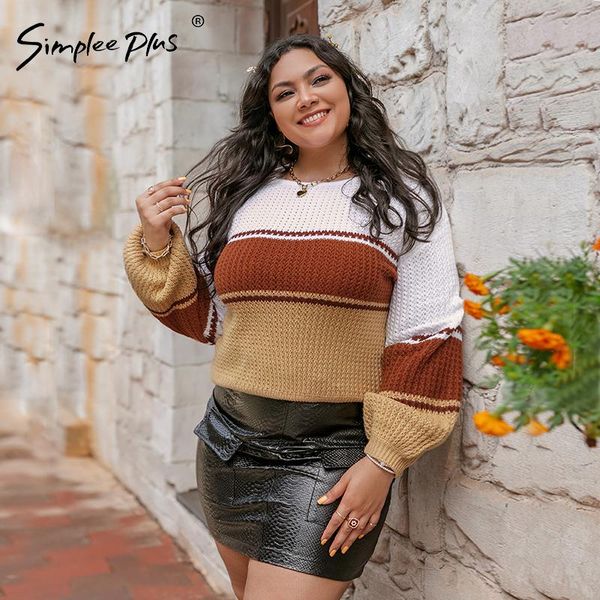 t-shirt simplee plus casual color block women knitted pullover plus size long sleeve oneck jumper oversize loose autumn 3xl sweater, Black
t-shirt simplee plus casual color block women knitted pullover plus size long sleeve oneck jumper oversize loose autumn 3xl sweater, Black
