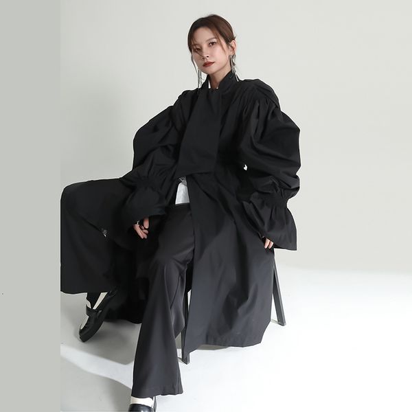 women's jackets 2023 early autumn windbreaker female design sense french vintage flower bud coat stand collar bow long 230418, Black;brown
women's jackets 2023 early autumn windbreaker female design sense french vintage flower bud coat stand collar bow long 230418, Black;brown