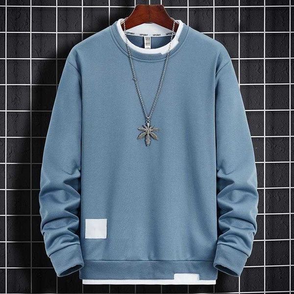 hoodies sweatshirts sweater round neck fake two-piece trendy casual men dress solid color couple base coat, Black
hoodies sweatshirts sweater round neck fake two-piece trendy casual men dress solid color couple base coat, Black