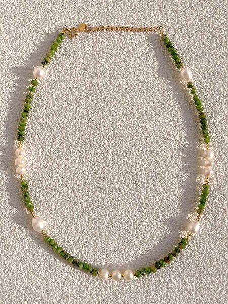 pendant necklaces natural fresh water pearl green natural stone necklace women's sweet and cool design beaded luxury pearl necklace z04, Silver
pendant necklaces natural fresh water pearl green natural stone necklace women's sweet and cool design beaded luxury pearl necklace z04, Silver