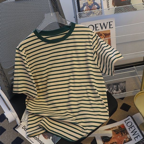 women's t-shirt dayifun plus size striped t-shirt women summer short sleeve o-neck chic loose contrast color stitching oversize tees fe, White
women's t-shirt dayifun plus size striped t-shirt women summer short sleeve o-neck chic loose contrast color stitching oversize tees fe, White