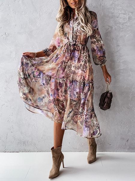 dresses 2021 autumn long print shirt dress women vintage chiffon maxi ruffle dress single breasted elegant long sleeve flower party robe, Black;gray
dresses 2021 autumn long print shirt dress women vintage chiffon maxi ruffle dress single breasted elegant long sleeve flower party robe, Black;gray