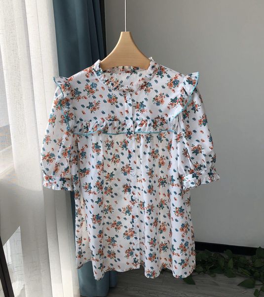 shirts spring summer women floral print blouse frill collar ladies short sleeve cotton singlebreasted shirt and, White
shirts spring summer women floral print blouse frill collar ladies short sleeve cotton singlebreasted shirt and, White