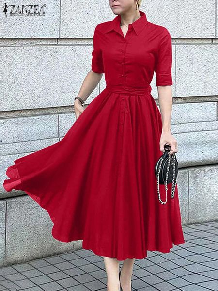 dresses zanzea streetwear half sleeve shirt dress party casual belted women midi vestido singlebreasted lapel 2022 fashion long dresses, Black;gray
dresses zanzea streetwear half sleeve shirt dress party casual belted women midi vestido singlebreasted lapel 2022 fashion long dresses, Black;gray