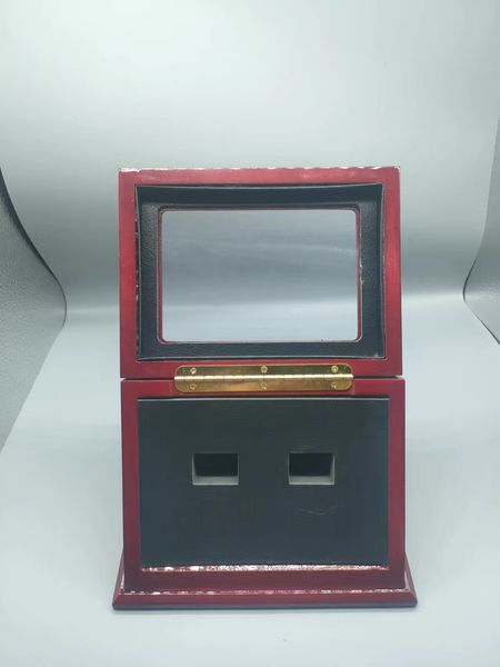 two hole three-dimensional ring box, high-end red gift box, Black;white
