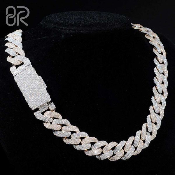 18mm 18 inches vvs moissanite cuban link chain necklace two tones bling diamond curb hip hop circular arc cuban chain, Silver
18mm 18 inches vvs moissanite cuban link chain necklace two tones bling diamond curb hip hop circular arc cuban chain, Silver