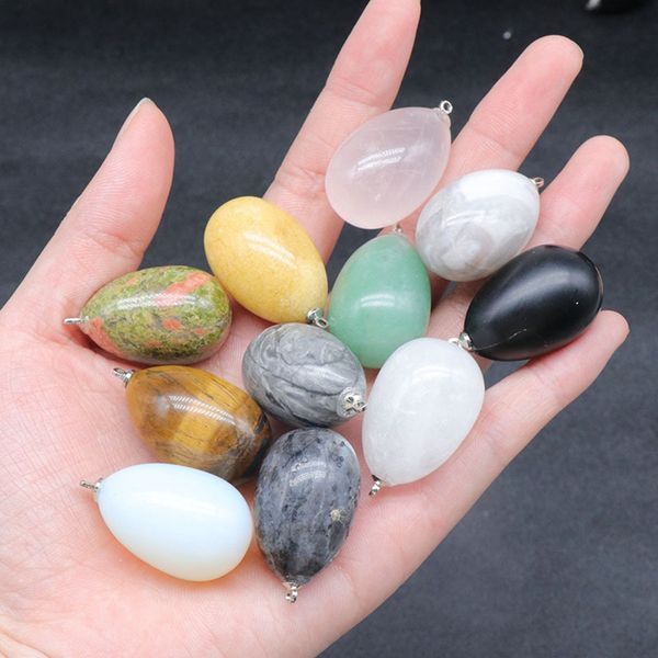 natural stone healing crystal egg shaped gemstone pendant beads pendant for jewelry making, Silver
natural stone healing crystal egg shaped gemstone pendant beads pendant for jewelry making, Silver