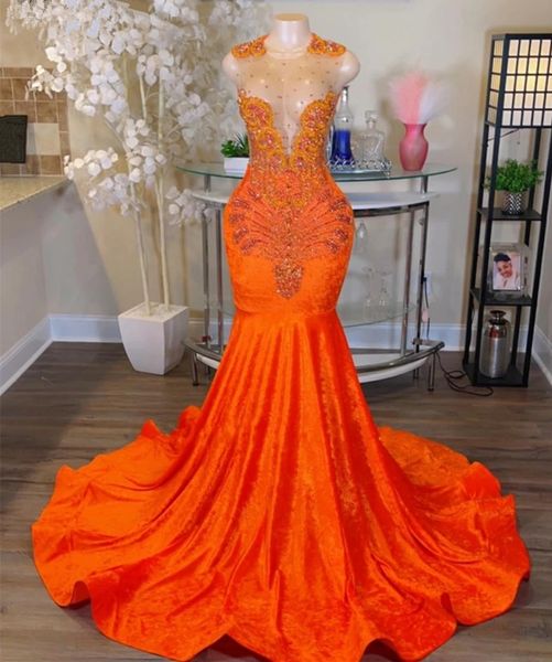 exquisite orange evening dresses for black girls sequin crystal african aso ebi women prom party gowns velvet robe, Black;red
exquisite orange evening dresses for black girls sequin crystal african aso ebi women prom party gowns velvet robe, Black;red