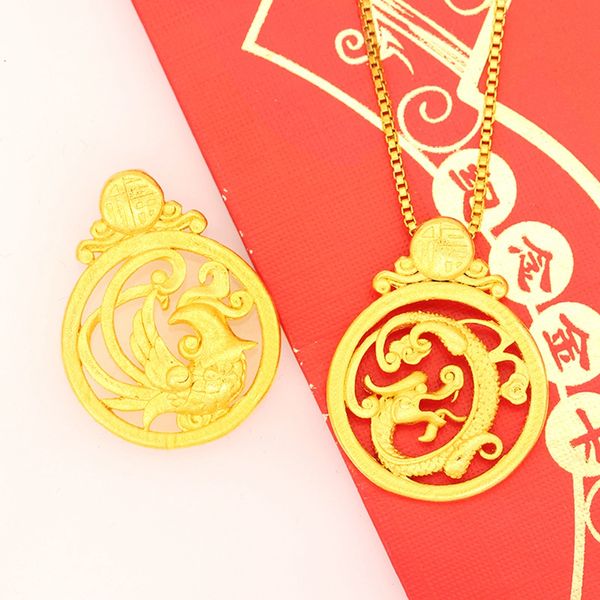 women men pendant chain necklace with dragon phoenix real 18k gold color fashion accessories, Silver
women men pendant chain necklace with dragon phoenix real 18k gold color fashion accessories, Silver