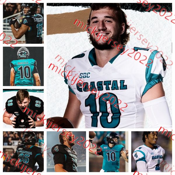 coastal carolina chanticleers football jersey 16 matthew mcdoom patrick mcsweeney nate merchant kiylan miller mark milnac cameron mitchell j, Black