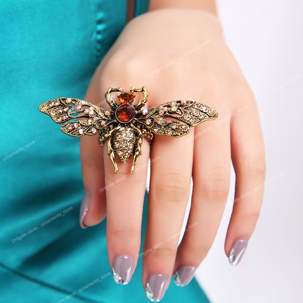 colorful crystal stone inlaid anti gold color metal bee rings elastic adjustable finger ring fashion women party jewelry fashion jewelryring, Golden;silver
colorful crystal stone inlaid anti gold color metal bee rings elastic adjustable finger ring fashion women party jewelry fashion jewelryring, Golden;silver