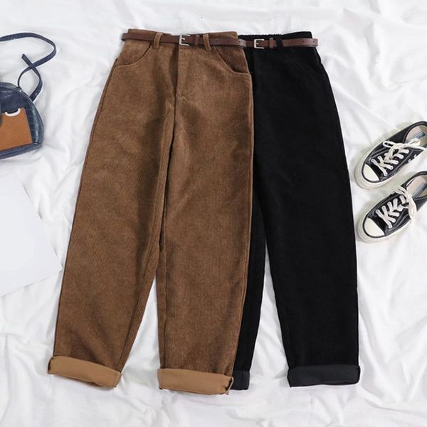 capris women's autumn corduroy pants vintage high waist straight trousers female 2022 new casual wide leg belt loose cotton streetwear, Black;white
capris women's autumn corduroy pants vintage high waist straight trousers female 2022 new casual wide leg belt loose cotton streetwear, Black;white