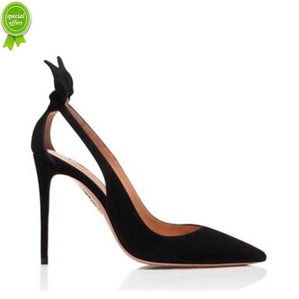 designer sandals original box shoes aquazzura deneuve pump 105 bow pump buttery suede pointed toe side cutouts genuine leather luxury s260v, Black
designer sandals original box shoes aquazzura deneuve pump 105 bow pump buttery suede pointed toe side cutouts genuine leather luxury s260v, Black