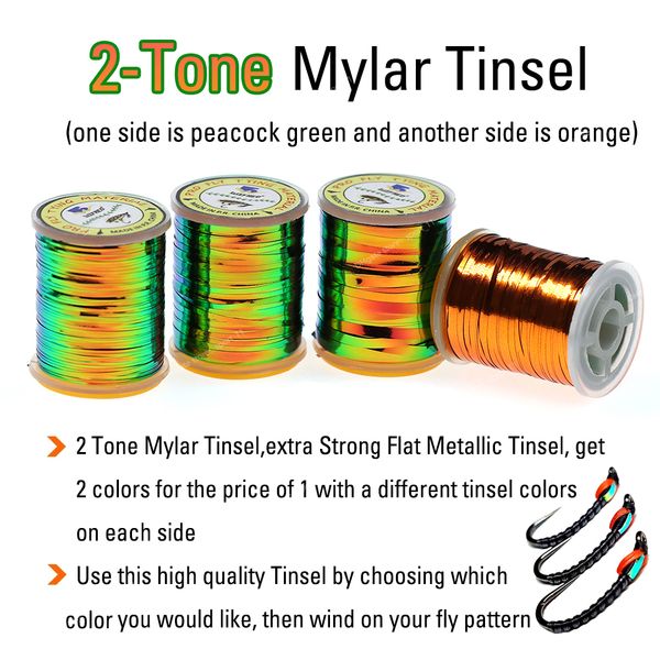 0.5mm - 2mm two tones flat tinsel peacock green/orange metallic mylar fly tying material for nymphs midges wet flies body fishingfishing lur
0.5mm - 2mm two tones flat tinsel peacock green/orange metallic mylar fly tying material for nymphs midges wet flies body fishingfishing lur