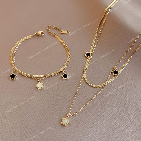 316l stainless steel multilayer chain star charm necklace bracelet for women new trend jewelry set girls party gifts fashion jewelryjewelry, Silver
316l stainless steel multilayer chain star charm necklace bracelet for women new trend jewelry set girls party gifts fashion jewelryjewelry, Silver