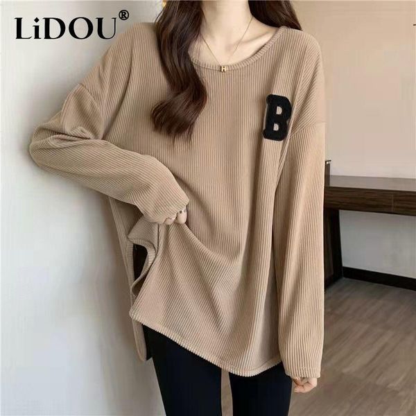 t-shirt autumn winter casual fashion lazy style long sleeve pullover tshirt ladies streetwear allmatch loose women oneck slit tee, White
t-shirt autumn winter casual fashion lazy style long sleeve pullover tshirt ladies streetwear allmatch loose women oneck slit tee, White
