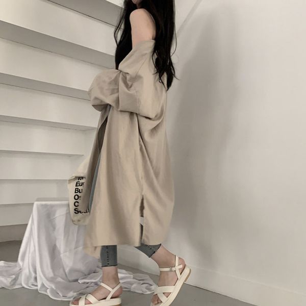 women's jackets summer autumn women cardigan trench simple solid long sleeve loose fit bottom split sunscreen jacket coat 230417, Black;brown
women's jackets summer autumn women cardigan trench simple solid long sleeve loose fit bottom split sunscreen jacket coat 230417, Black;brown