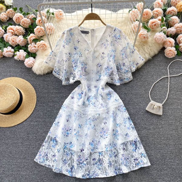 french little dress celebrity high end women's design sense cape ruffle edge short sleeve slim fit printed lace dress, Black;gray
french little dress celebrity high end women's design sense cape ruffle edge short sleeve slim fit printed lace dress, Black;gray