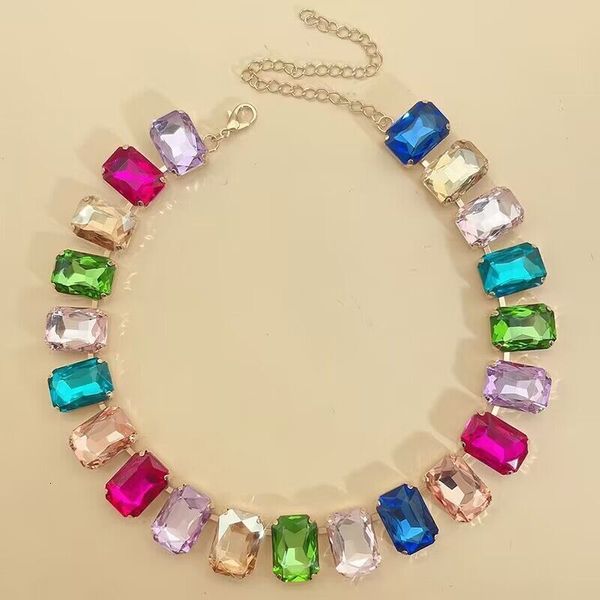 strands strings women's colorful square glass crystal necklace fashion collar 21pcs beads 230418, Black
strands strings women's colorful square glass crystal necklace fashion collar 21pcs beads 230418, Black
