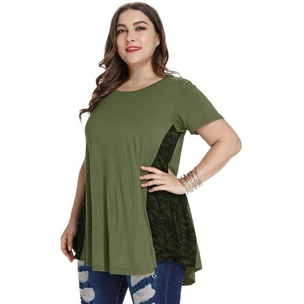 t-shirt big size summer woman tshirt loose short sleeve solid lace tshirts female fat mm plus size women clothing large size, Black
t-shirt big size summer woman tshirt loose short sleeve solid lace tshirts female fat mm plus size women clothing large size, Black