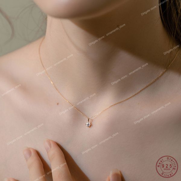 925 sterling silver plated 14k necklace classic four-claw single zircon clavicle chain for women small exquisite wedding jewelry fine jewelr
925 sterling silver plated 14k necklace classic four-claw single zircon clavicle chain for women small exquisite wedding jewelry fine jewelr