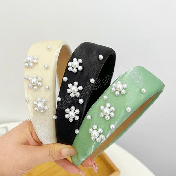 fashion women headband wide side pearls flower hairband fresh color turban spring headwear hair accessories, Slivery;white
fashion women headband wide side pearls flower hairband fresh color turban spring headwear hair accessories, Slivery;white