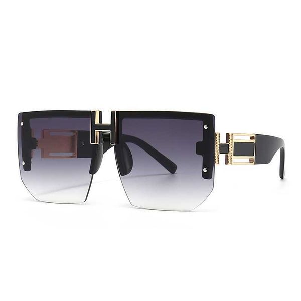 luxury designer rimless oversized sunglasses women men fashion vintage travel square flat sun glasses for female uv400, White;black
luxury designer rimless oversized sunglasses women men fashion vintage travel square flat sun glasses for female uv400, White;black