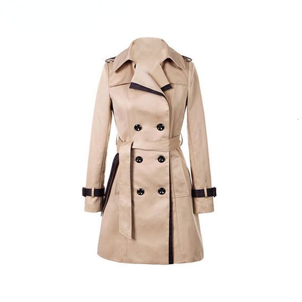 women's jackets fashion trench coat autumn double breasted long khaki ribbon belt classic casual office jacket 230418, Black;brown
women's jackets fashion trench coat autumn double breasted long khaki ribbon belt classic casual office jacket 230418, Black;brown