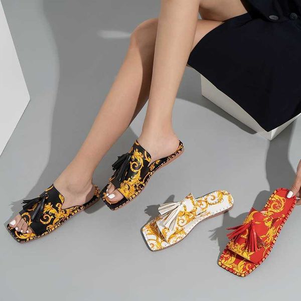fashionable flower tassel flat bottom slippers womens sandals summer leisure shoes ladies slides, Black
fashionable flower tassel flat bottom slippers womens sandals summer leisure shoes ladies slides, Black