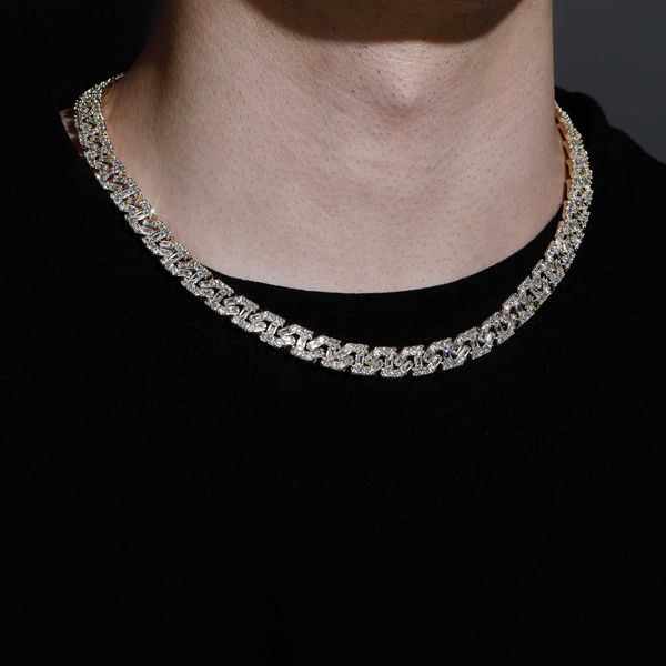 9mm hip-hop cuban link chain necklace filled with diamond european men's and women's fashion lovers' personality versatile st, Silver
9mm hip-hop cuban link chain necklace filled with diamond european men's and women's fashion lovers' personality versatile st, Silver
