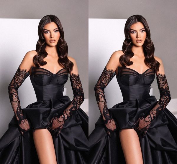 black a line prom dresses long for women satin sweetheart draped pleats high side split formal birthday evening party gowns vestidos de fies
black a line prom dresses long for women satin sweetheart draped pleats high side split formal birthday evening party gowns vestidos de fies