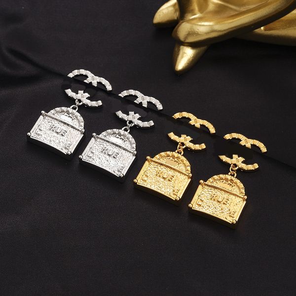 elegant designer letter stud earrings classic letter pendant earring for women brand jewelry accessory gifts, Golden;silver
elegant designer letter stud earrings classic letter pendant earring for women brand jewelry accessory gifts, Golden;silver