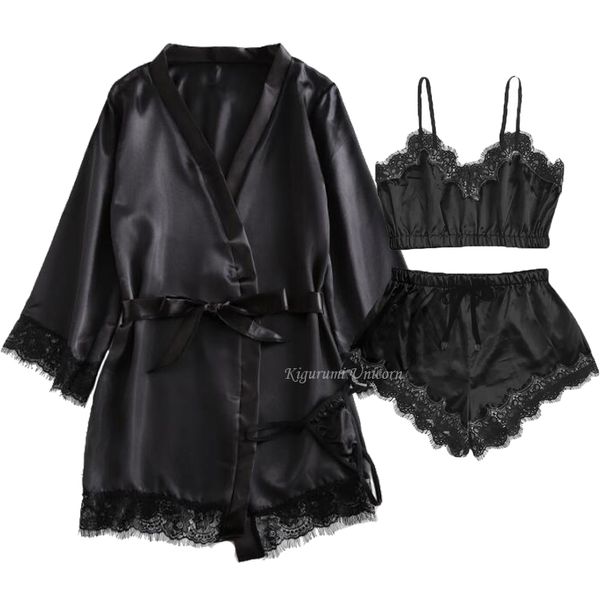 women's sleepwear 3pc women lingerie sleepwear lace satin sleepwear lingerie camisole nighty robe pajamas set sleep wear homewear night, Black;red
women's sleepwear 3pc women lingerie sleepwear lace satin sleepwear lingerie camisole nighty robe pajamas set sleep wear homewear night, Black;red