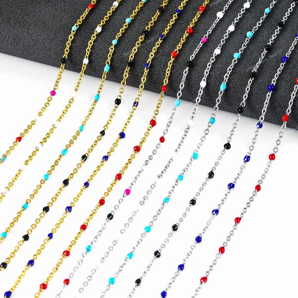width 2mm chain stainless steel gold color steel choker chain enamel satellite beaded cable ball necklace women man jewelry gift fashion jew, Silver
width 2mm chain stainless steel gold color steel choker chain enamel satellite beaded cable ball necklace women man jewelry gift fashion jew, Silver