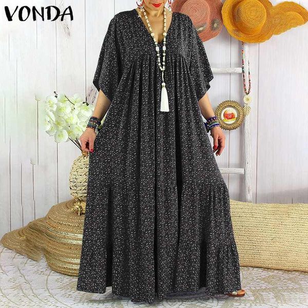 dresses women half sleeve floral print dress summer v neck beach sundress 2022 vonda casual baggy ruffled hem vestidos, Black;gray
dresses women half sleeve floral print dress summer v neck beach sundress 2022 vonda casual baggy ruffled hem vestidos, Black;gray
