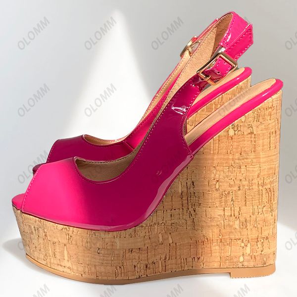 olomm handmade women sandals buckle strap wedges high heels peep toe gorgeous colors prom shoes women us plus size 5-20, Black
olomm handmade women sandals buckle strap wedges high heels peep toe gorgeous colors prom shoes women us plus size 5-20, Black