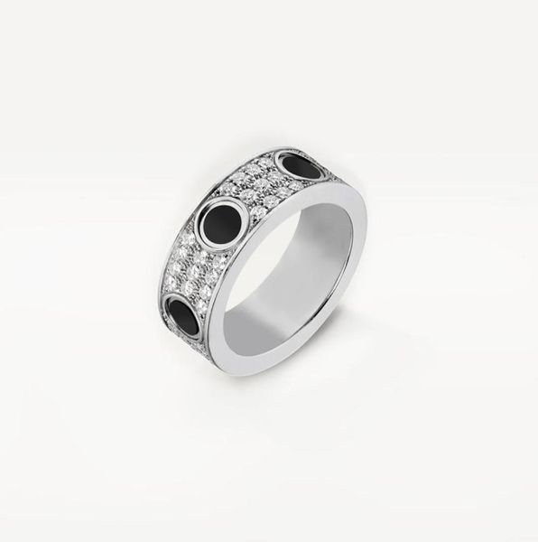 high edition black ceramic love rings wedding band women men screw marking 3 rows diamond paved 316l titanium steel designer jewel6273375, Slivery;golden 
high edition black ceramic love rings wedding band women men screw marking 3 rows diamond paved 316l titanium steel designer jewel6273375, Slivery;golden