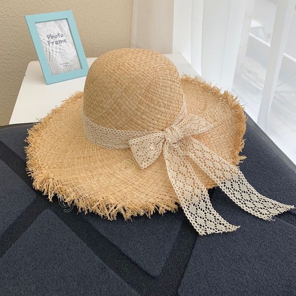 summer wide brim bowknot straw sun hats for women ladies lace ribbon outdoor travel beach hat protection panama caps, Blue;gray
summer wide brim bowknot straw sun hats for women ladies lace ribbon outdoor travel beach hat protection panama caps, Blue;gray