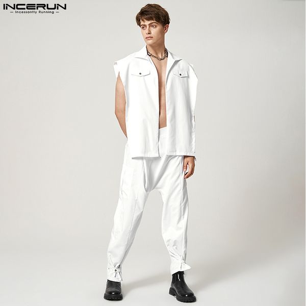 men's tracksuits incerun fashion men sets solid loose sleeveless open stitch shirt irregular pants 2pcs streetwear men casual suits s-5, Gray
men's tracksuits incerun fashion men sets solid loose sleeveless open stitch shirt irregular pants 2pcs streetwear men casual suits s-5, Gray
