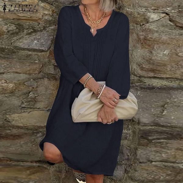 dresses 2022 zanzea spring women 3/4 sleeve dress solid oneck button down front sundress bohemian fashion casual loose elegant vestidos, Black;gray
dresses 2022 zanzea spring women 3/4 sleeve dress solid oneck button down front sundress bohemian fashion casual loose elegant vestidos, Black;gray