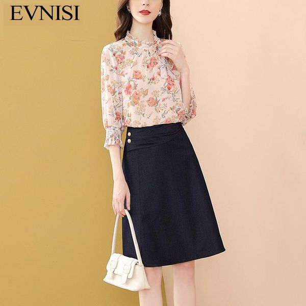 dresses evnisi vintage blouses+skirt autumn women suit twopiece chiffon print floral set ruffles slim elegant holiday party dresses, Black;gray
dresses evnisi vintage blouses+skirt autumn women suit twopiece chiffon print floral set ruffles slim elegant holiday party dresses, Black;gray
