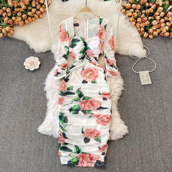dresses 2022 spring summer runway floral bodycon dress women puff sleeve mesh stretch flower printed sheath ruched draped vestidos, Black;gray
dresses 2022 spring summer runway floral bodycon dress women puff sleeve mesh stretch flower printed sheath ruched draped vestidos, Black;gray
